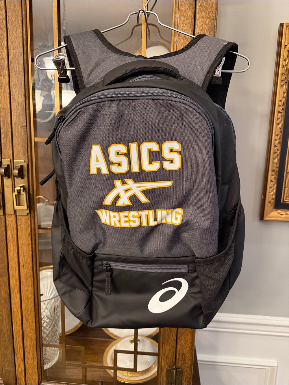 Asics Gray and Black Wrestling Backpack